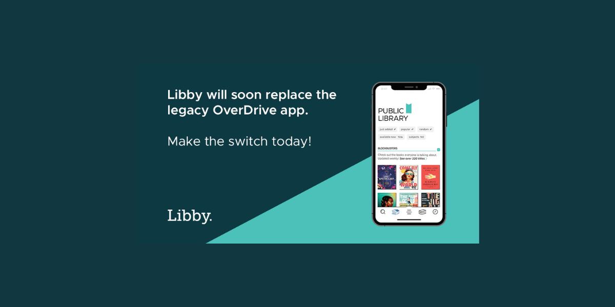 Smart phone with the Libby app open. (Libby will soon replace the legacy OverDrive app. Make the switch today!)